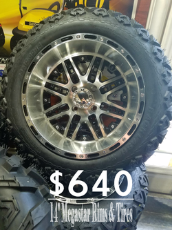 14" Golf Cart Rims and Tires Set of 4