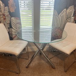 Pleather And Metal Bistro Set