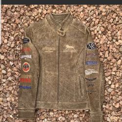 Women’s Roper MGM Grand PRCA Rodeo NFR Qualifier Leather Jacket Embroidered Sz L