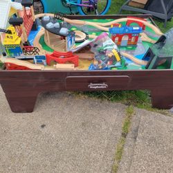 Wood Train Table