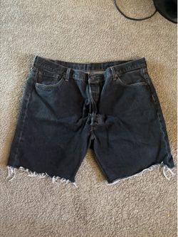 Black Denim Cut-Off Jean Shorts
