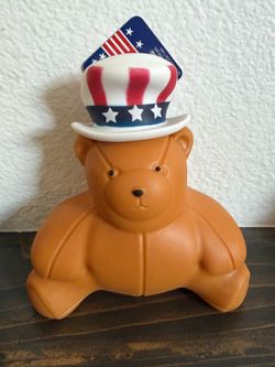 Sunny Days Squeeezy Squishy Patriotic American Teddy Bear New / also open for trades