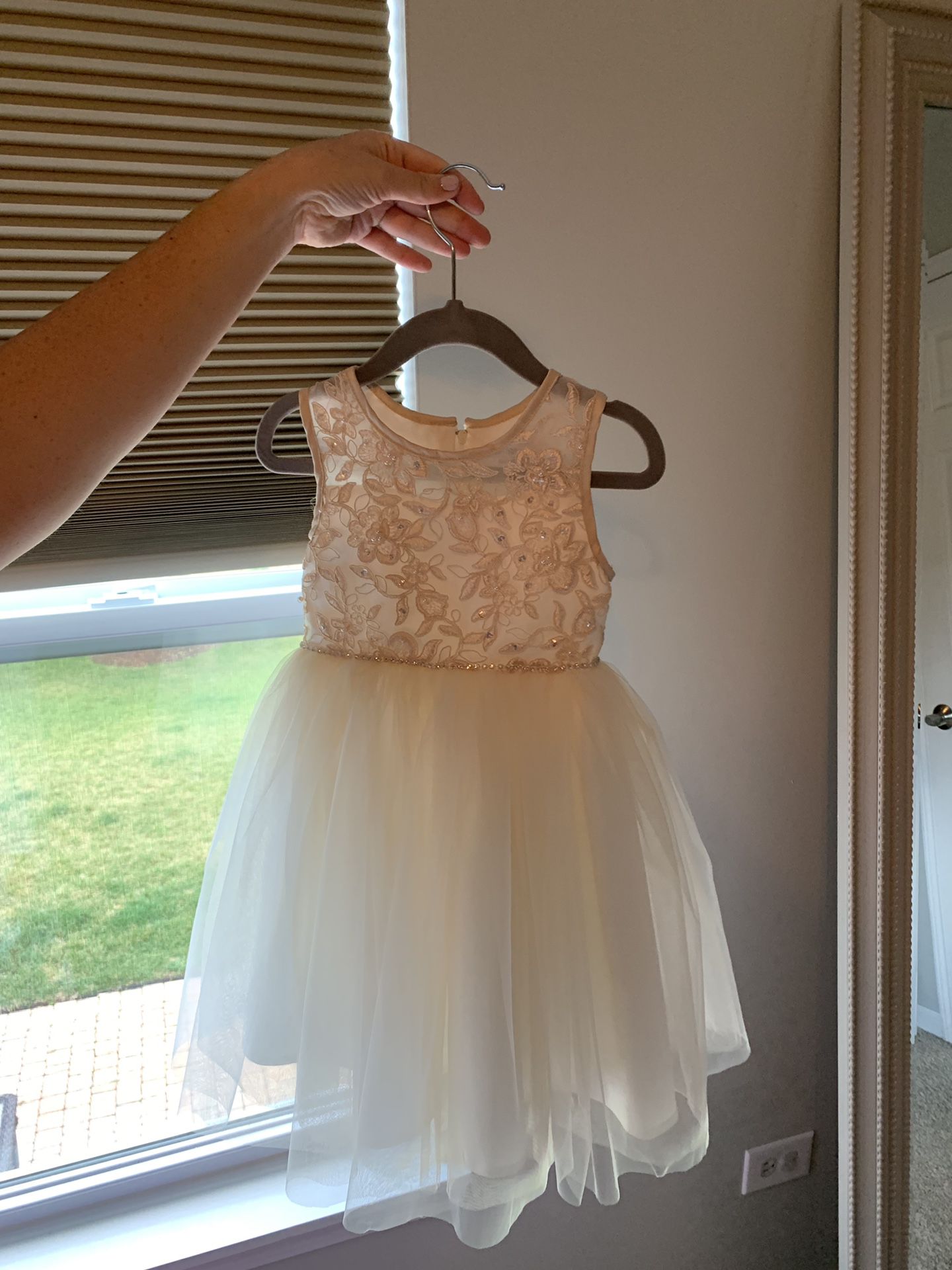 Champagne and ivory dress. 24 months, great for a speacial occasion or flower girl dress. Worn once!
