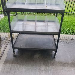 3 tier metal display on wheels PENDING PICK UP Still Available