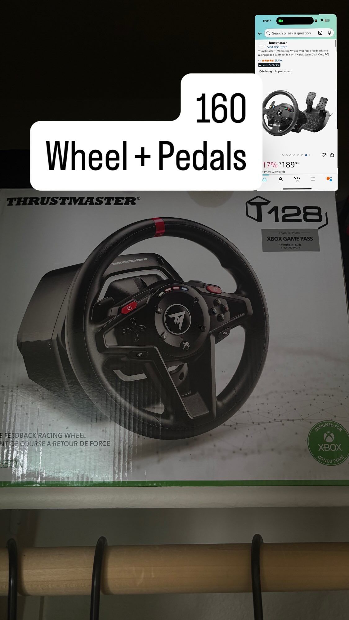 XBOX GAMING WHEEL + PEDALS 