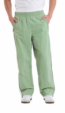 Guess light sage green nylon crinkle track pants medium