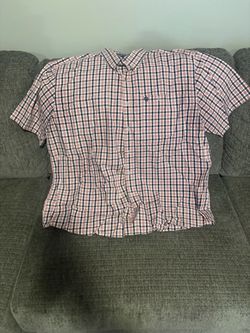 Men's Plaid Short Sleeve Button-Down Shirt