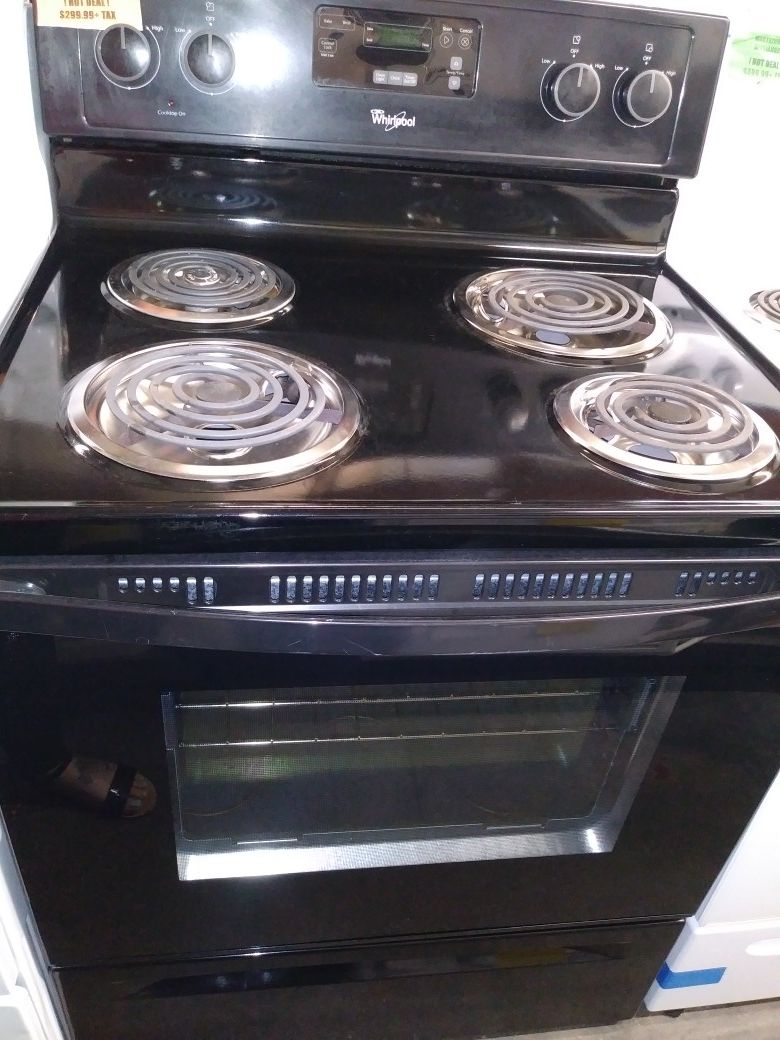 Whirlpool black coil top electric range