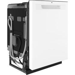 GE GDP670SGVWW 24 Inch Fully Integrated Dishwasher with 16 Place Settings, 45 dBA, 5 Wash Cycles, 3rd Rack + Caddy, Dry Boost™, Steam+Sani, Silverware