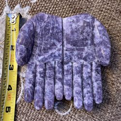 Carved Lepidolite Hands Crystal