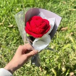 Crochet Single Rose