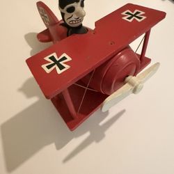 Snoopy Red Baron Wooden Music Box Knotts Berry Farm