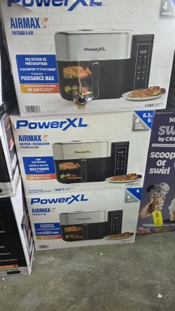 PowerXL AirMax 6.3 Qt Air Fryer Oven – 450F, 4 Presets – Open Box Like New