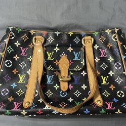 LOUIS VUITTON Monogram Multicolor Aurelia MM Black