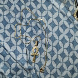Sterling Silver Ankh Cross With Sterling Silver Chain