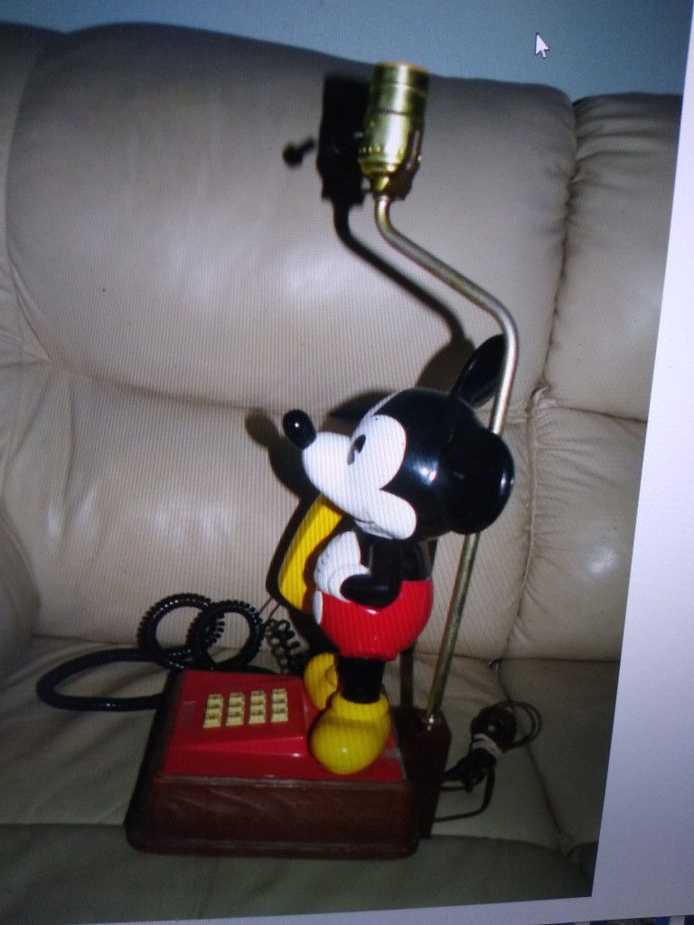 Mickey Mouse  Lamp And Telephone 