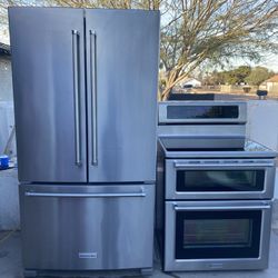 Kitchenaid Counter  Depth Fridge And Double Oven Stove both work perfect in good condition