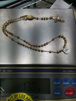 14k gold Rosario 26 inch long 12.9 grams
