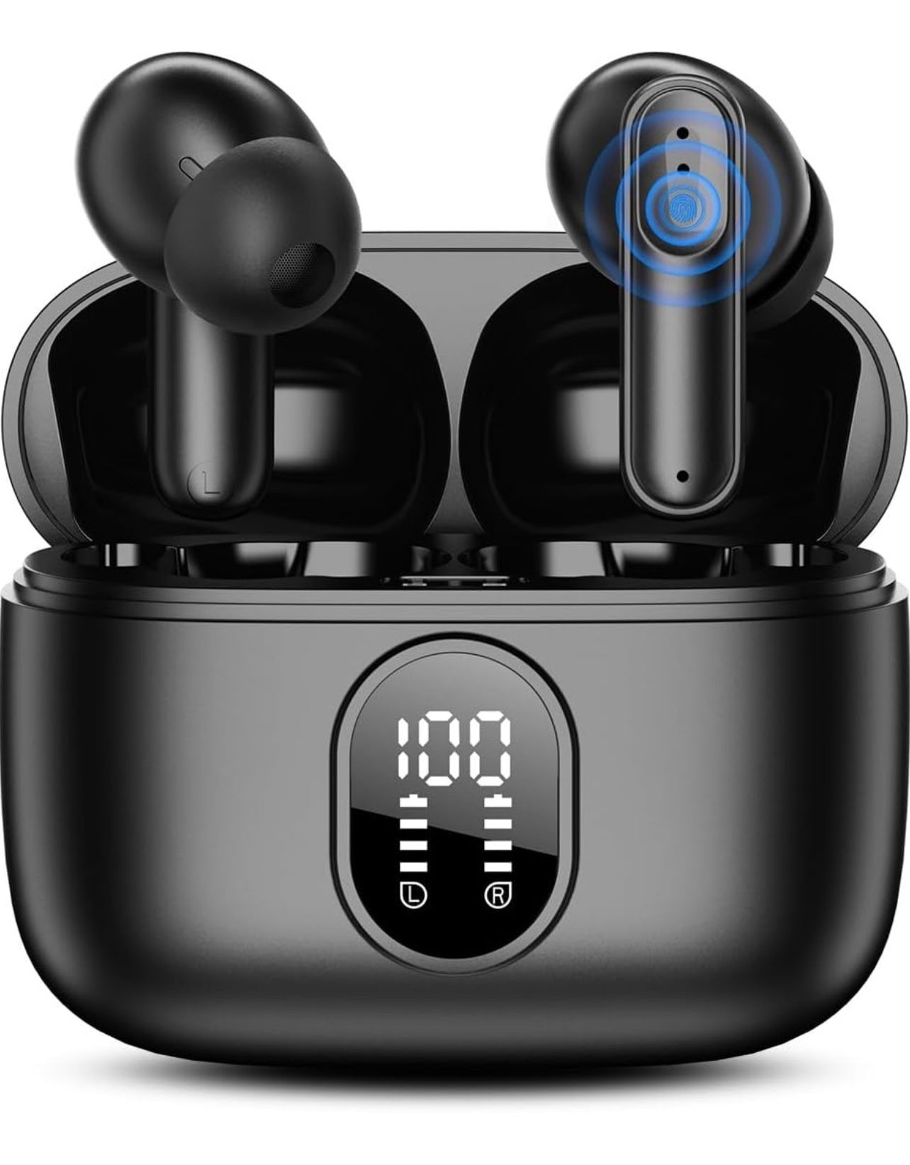 Brandnew Bluetooth 5.4 Earbuds 42H Playtime | LED Display & 4 ENC Mics | IPX6 | Touch Control | Hi-Fi Sound for Sports/Office (iOS/Android/PC)