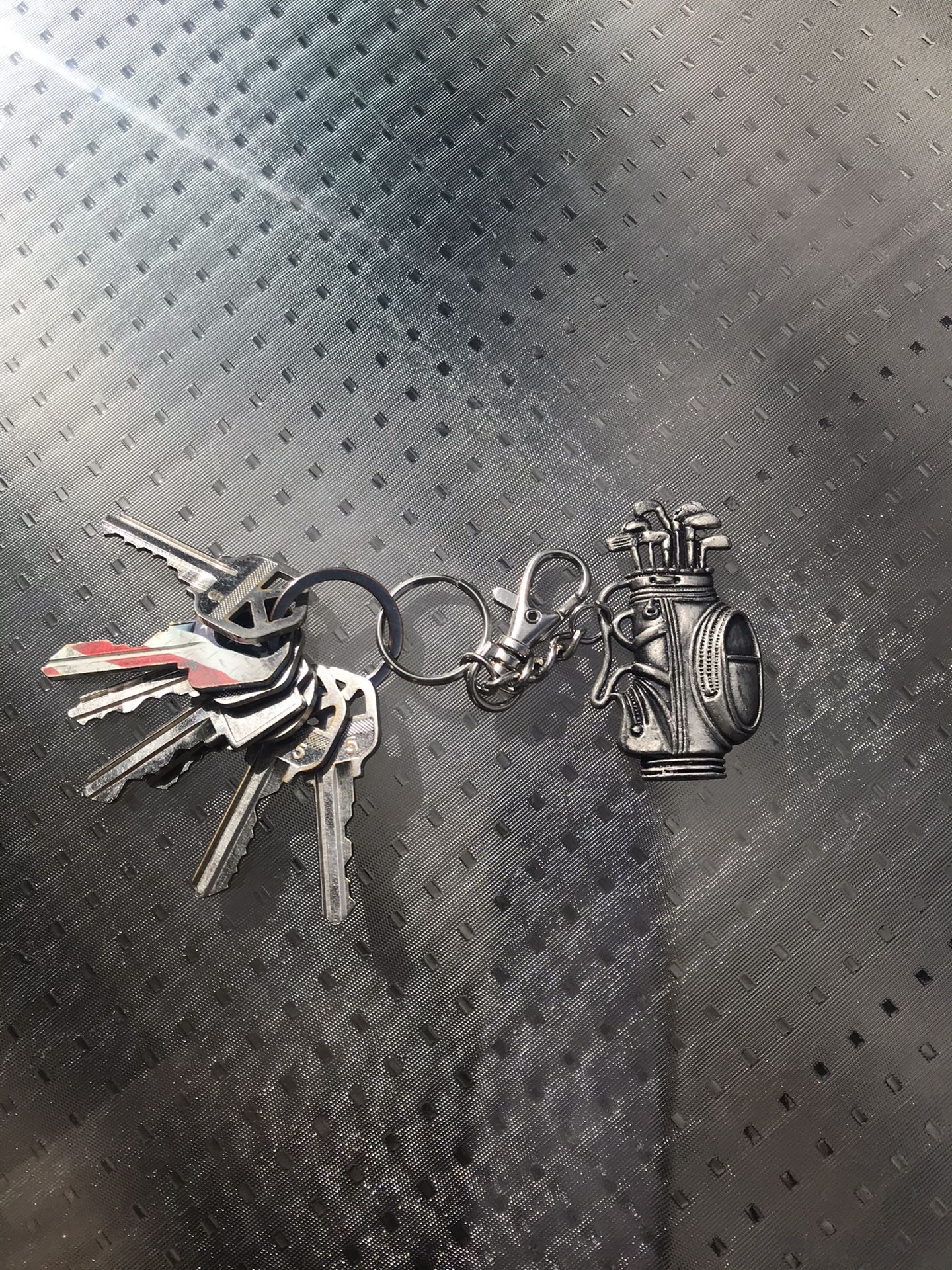 Pewter Golf Bag Key Ring for Father’s Day
