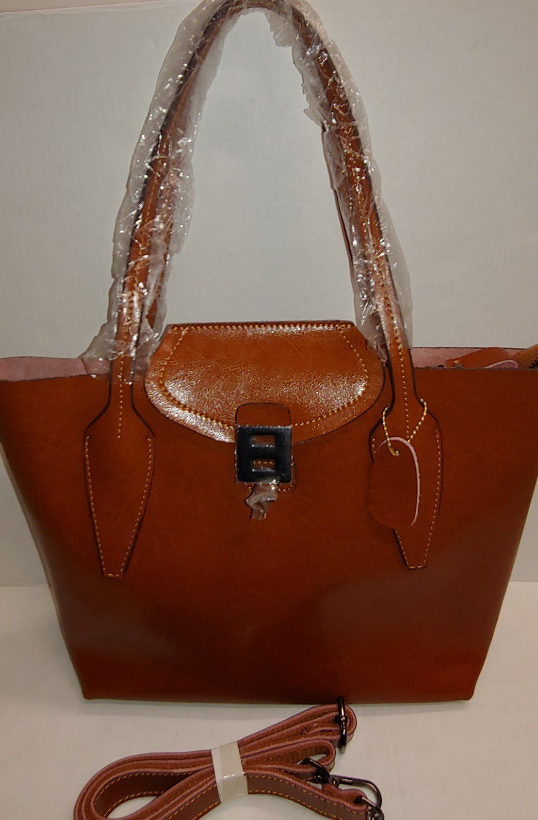 Genuine Leather new LaLo & Company brown tote purse