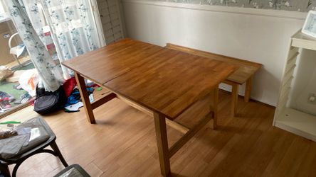 Ikea Extendable Dining Table with Bench