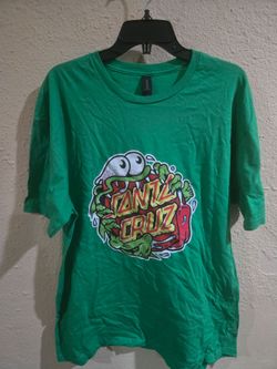 Santa Cruz Print Tee Shirt, Green, Men's size XL