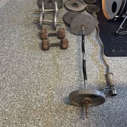 Gym Weights Dumbells Curl Bars 