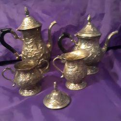 Rare 5-Piece Brass Tea Set
