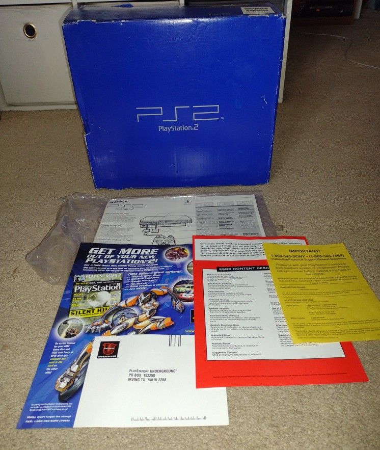 PS2 Console Box And Paper Work Only!