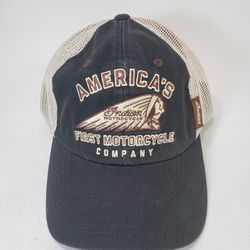 America’s First Indian Motorcycle Company Trucker Hat Snapback Mesh Cap Brown Jordan 