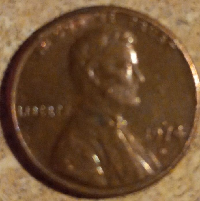 1974 Wheat penny D mark