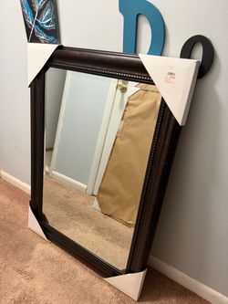Brown Embossed Mirror w/Frame