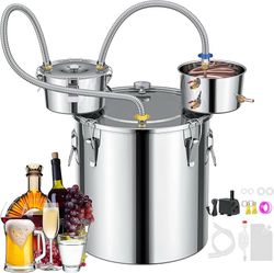 3 Pots 13.2Gal/50L Moonshine Still Kit Complete with Thumper and Condenser, Thermometer, Submersible Pump, Stainless Steel Alcohol Distiller Home Brew