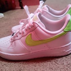 Lime Blast Nike Air Force Ones Size Mens 7 Women's 9