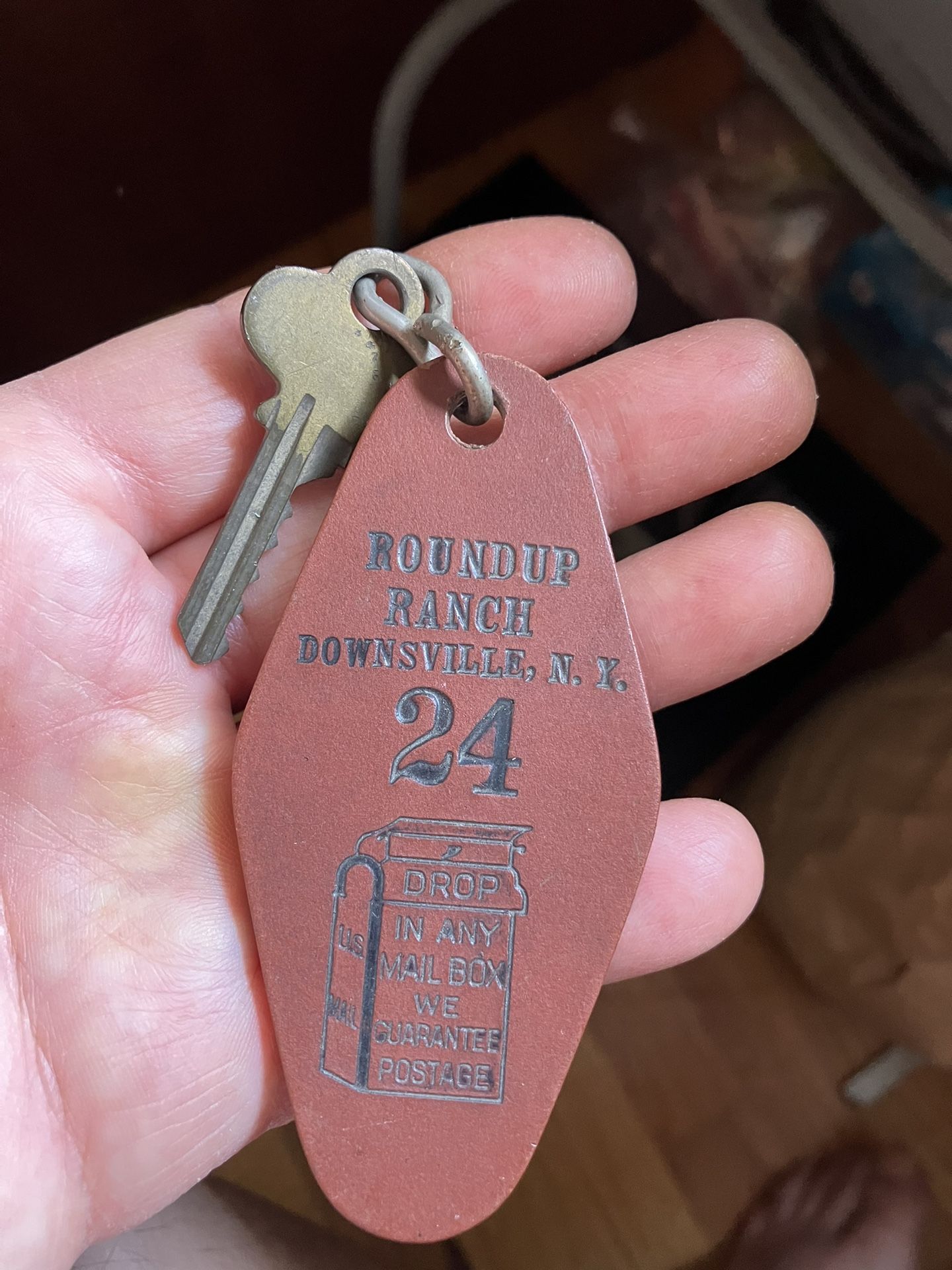 Vintage Round Up Ranch Downsville, New York Hotel Key? Locker?