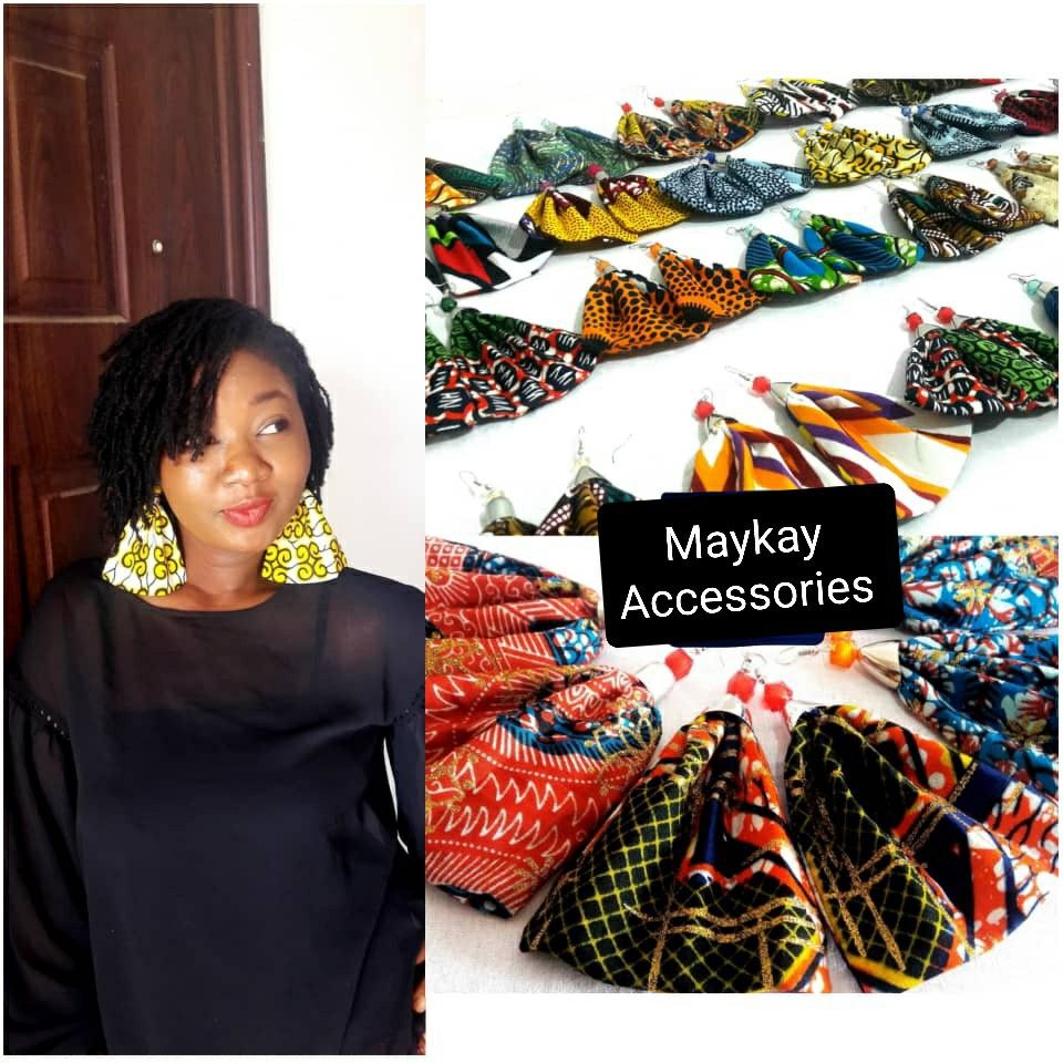 Quality handmade African print earrings - Buy 10 pairs for $60