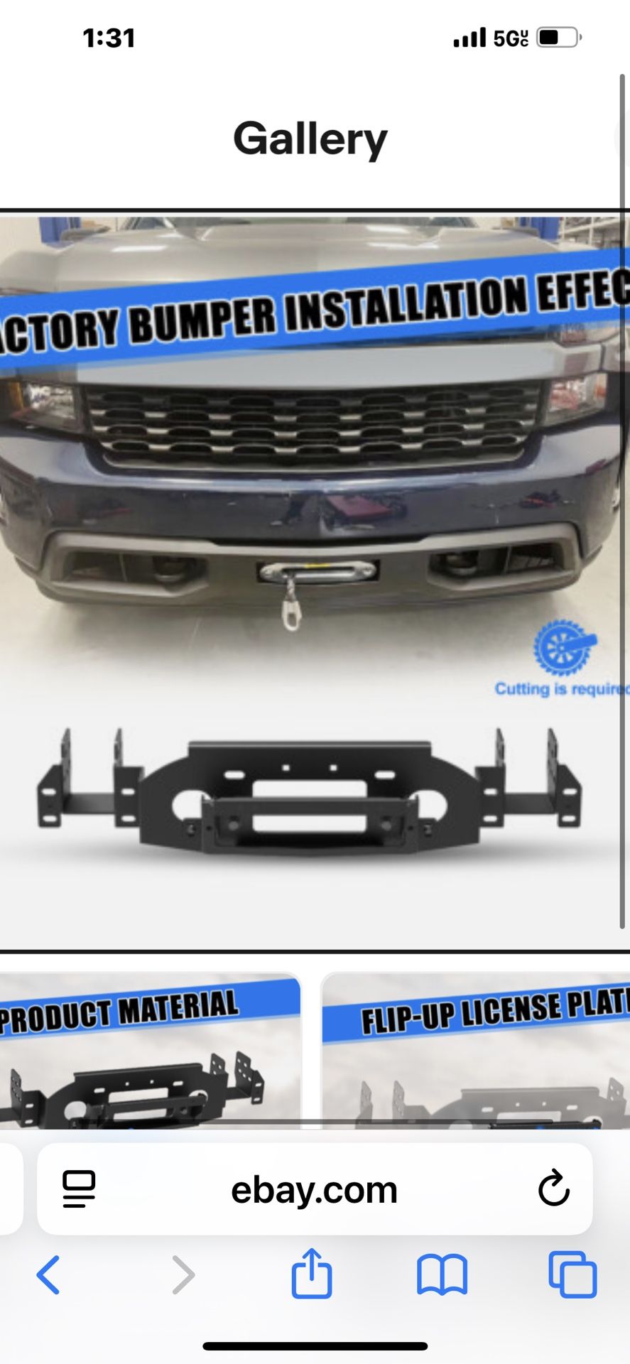 Chevy Silverado 1500 Front Bumper Hidden Winch Mount Plate For 2019-2024 New Aftermarket 