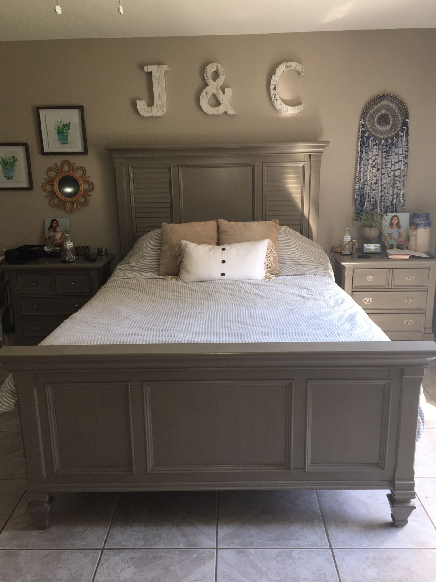 Queen Bed and two matching night stands