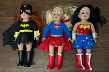 Batgirl, Wonder Women, and Supergirl Madame Alexander Dolls