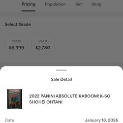 Shohei Ohtani Panini Kaboom 2022