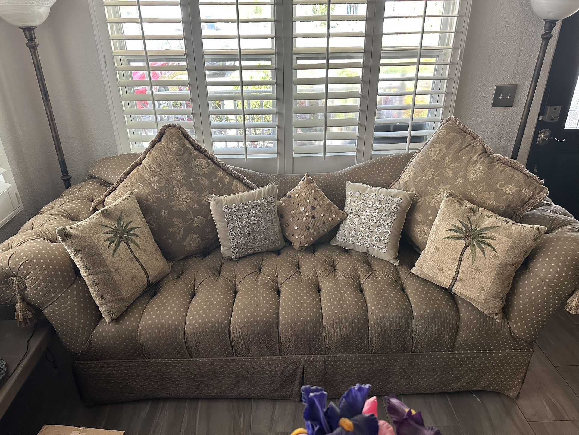 Gold Tufted Sofa