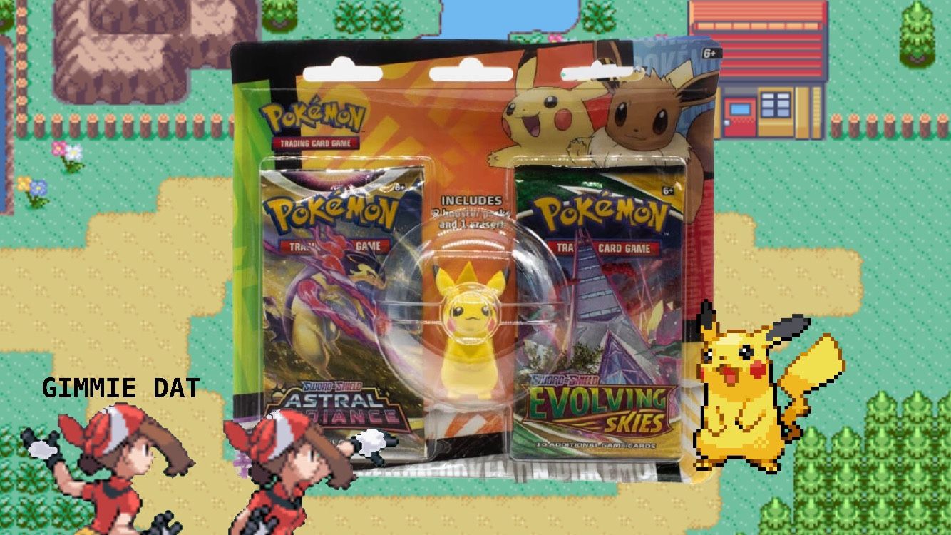 Pokemon TCG: Back to School Eraser Blister - 2 Boosters Evolving Skies, Astral