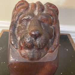 Antique Wooden Lion’s Head 4”x5”