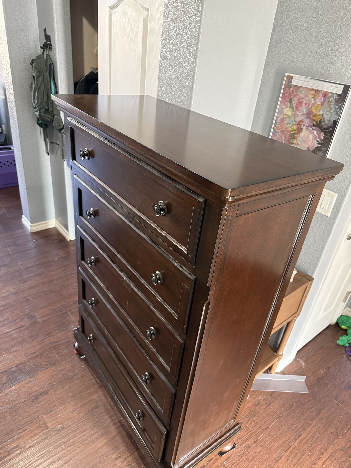 Ashley Porter 5-Drawer Chest - Rustic Brown