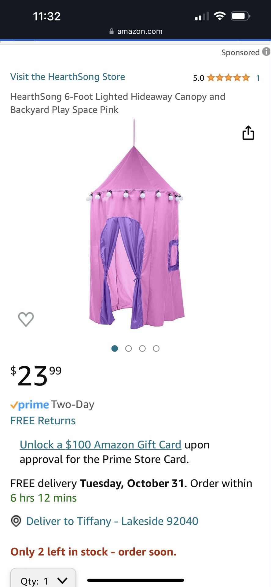 Kids play tent With Lights