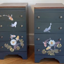 2 Mendel Nightstands Side Table Cabinet 16.5” X 19” X 32”