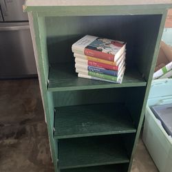 Green Bookcase With Adjustable Shelves
