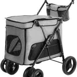 Dog Stroller Cat Stroller Foldable Pet Stroller With 4 Wheels Portable Dog Stroller With Storage Bag Cat Stroller For Medium Small Dogs Cats Pet Strol