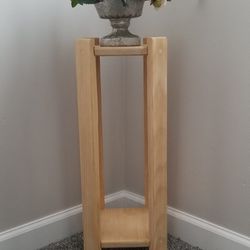 Wood shelf with hooks, flower stand and disk rack